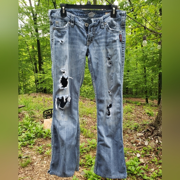 Silver jeans Frances flare W 29/L 31 Very distressed - Picture 2 of 6